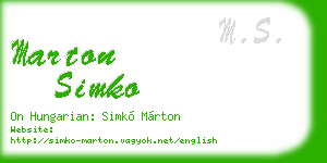 marton simko business card